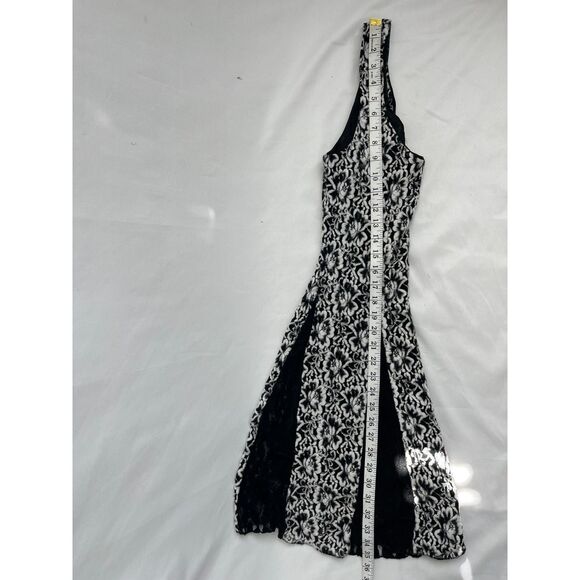 a'reve Romantic Lace Insert Floral Mini Dress Black White Size S Retro A Line - Picture 12 of 12